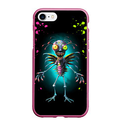 Чехол iPhone 7/8 матовый Инопланетный чудик, цвет: 3D-малиновый
