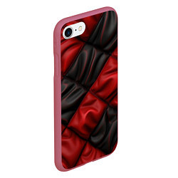 Чехол iPhone 7/8 матовый Red black luxury, цвет: 3D-малиновый — фото 2