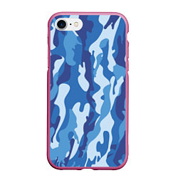 Чехол iPhone 7/8 матовый Blue military, цвет: 3D-малиновый