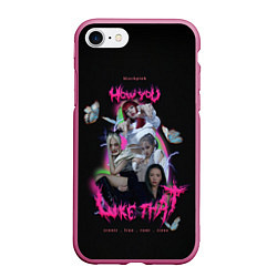 Чехол iPhone 7/8 матовый Blackpink k-pop group, цвет: 3D-малиновый