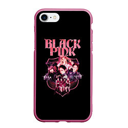 Чехол iPhone 7/8 матовый Blackpink k-pop, Блэкпинк, цвет: 3D-малиновый