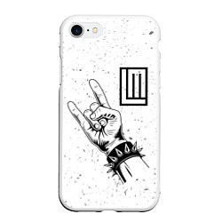 Чехол iPhone 7/8 матовый Lindemann и рок символ, цвет: 3D-белый