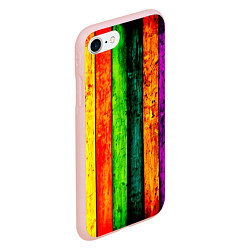 Чехол iPhone 7/8 матовый Цветной забор, цвет: 3D-светло-розовый — фото 2