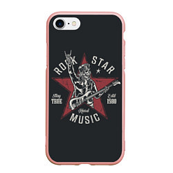 Чехол iPhone 7/8 матовый Rockstar music, цвет: 3D-светло-розовый