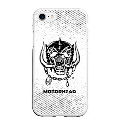 Чехол iPhone 7/8 матовый Motorhead с потертостями на светлом фоне, цвет: 3D-белый