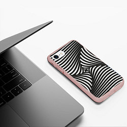 Чехол iPhone 7/8 матовый Оптическая иллюзия водоворот, цвет: 3D-светло-розовый — фото 2