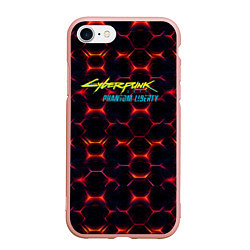 Чехол iPhone 7/8 матовый Cyberpunk 2077 phantom liberty dark abstract, цвет: 3D-светло-розовый