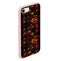 Чехол iPhone 7/8 матовый Black orange texture, цвет: 3D-светло-розовый — фото 2