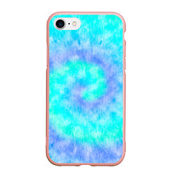 Чехол iPhone 7/8 матовый Тай дай морская волна, цвет: 3D-светло-розовый