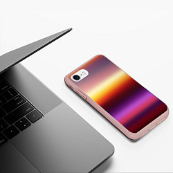 Чехол iPhone 7/8 матовый Закат, абстрактные полосы с размытием, цвет: 3D-светло-розовый — фото 2