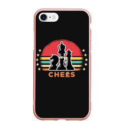 Чехол iPhone 7/8 матовый Шахматные фигуры chess