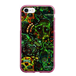 Чехол iPhone 7/8 матовый Мексиканские призраки, цвет: 3D-малиновый