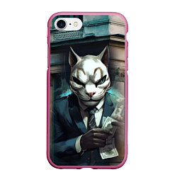 Чехол iPhone 7/8 матовый Payday cat, цвет: 3D-малиновый