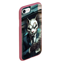 Чехол iPhone 7/8 матовый Payday cat, цвет: 3D-малиновый — фото 2