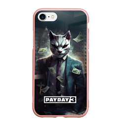 Чехол iPhone 7/8 матовый Pay day 3 cat, цвет: 3D-светло-розовый
