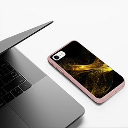 Чехол iPhone 7/8 матовый Золотая пыльца, цвет: 3D-светло-розовый — фото 2