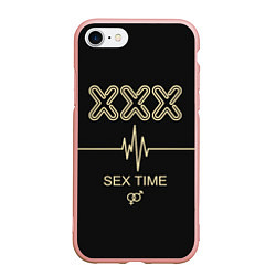 Чехол iPhone 7/8 матовый Sex Time, цвет: 3D-светло-розовый