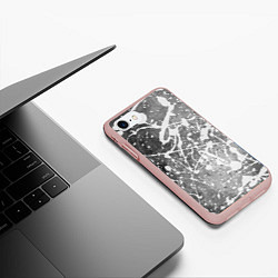 Чехол iPhone 7/8 матовый Текстура - White on gray, цвет: 3D-светло-розовый — фото 2