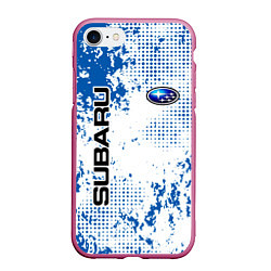 Чехол iPhone 7/8 матовый Subaru blue logo