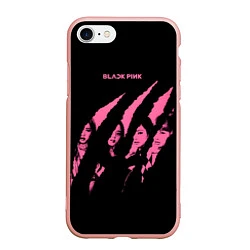 Чехол iPhone 7/8 матовый Blackpink Tearing with claws, цвет: 3D-светло-розовый