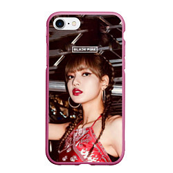 Чехол iPhone 7/8 матовый Lisa Blackpink, цвет: 3D-малиновый