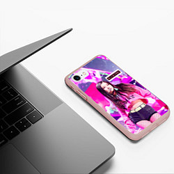 Чехол iPhone 7/8 матовый Rose Blackpink, цвет: 3D-светло-розовый — фото 2