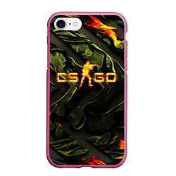 Чехол iPhone 7/8 матовый CS GO green texture