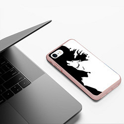 Чехол iPhone 7/8 матовый Волчий вой в горах, цвет: 3D-светло-розовый — фото 2