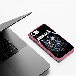 Чехол iPhone 7/8 матовый Metallica - warrior, цвет: 3D-малиновый — фото 2