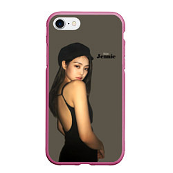 Чехол iPhone 7/8 матовый Blackpink Jennie in cap, цвет: 3D-малиновый