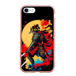 Чехол iPhone 7/8 матовый Японский самурай - закат