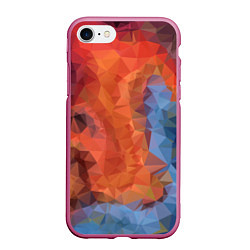 Чехол iPhone 7/8 матовый Ginger blue pattern, цвет: 3D-малиновый