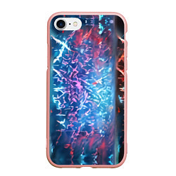 Чехол iPhone 7/8 матовый Стихии воды и лавы, цвет: 3D-светло-розовый