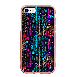 Чехол iPhone 7/8 матовый Флуоресцентные Цветы