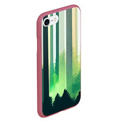 Чехол iPhone 7/8 матовый Прохладный лес, цвет: 3D-малиновый — фото 2