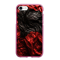 Чехол iPhone 7/8 матовый Black red texture, цвет: 3D-малиновый