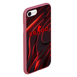 Чехол iPhone 7/8 матовый CSGO red abstract, цвет: 3D-малиновый — фото 2