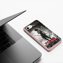 Чехол iPhone 7/8 матовый Rise of the tomb rider, цвет: 3D-светло-розовый — фото 2