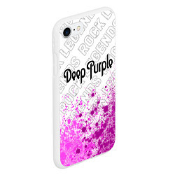 Чехол iPhone 7/8 матовый Deep Purple rock legends: символ сверху, цвет: 3D-белый — фото 2