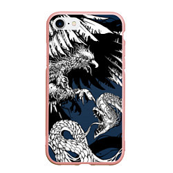 Чехол iPhone 7/8 матовый Орёл против змеи