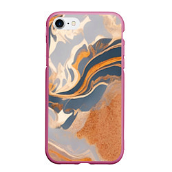 Чехол iPhone 7/8 матовый Разноцветная яшма, цвет: 3D-малиновый