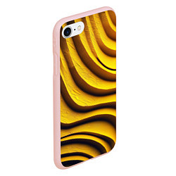 Чехол iPhone 7/8 матовый Желтые абстрактные полосы, цвет: 3D-светло-розовый — фото 2