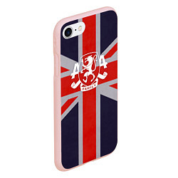 Чехол iPhone 7/8 матовый Asking Alexandria британский флаг, цвет: 3D-светло-розовый — фото 2