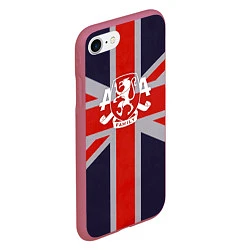 Чехол iPhone 7/8 матовый Asking Alexandria британский флаг, цвет: 3D-малиновый — фото 2