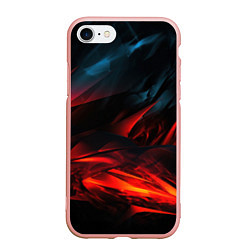 Чехол iPhone 7/8 матовый Red black abstract, цвет: 3D-светло-розовый