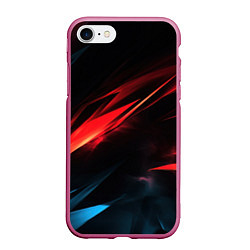 Чехол iPhone 7/8 матовый Red black abstract, цвет: 3D-малиновый