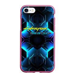 Чехол iPhone 7/8 матовый Cyberpunk 2077 neon texture