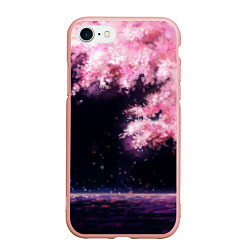Чехол iPhone 7/8 матовый Небо сакуры, цвет: 3D-светло-розовый