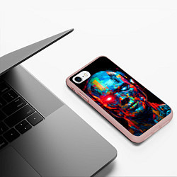 Чехол iPhone 7/8 матовый AI Робот digital pop-art, цвет: 3D-светло-розовый — фото 2