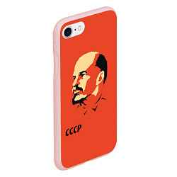 Чехол iPhone 7/8 матовый СССР Ленин жив, цвет: 3D-светло-розовый — фото 2